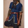 imageRuncati Mens Medieval Pirate Tunic Renaissance Viking Knight Costume Linen Short Sleeve LARP Halloween TopsNavy