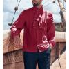 imageRuncati Mens Pirate Medieval Shirts Ruffle Steampunk Victorian Cosplay Costume Gothic Renaissance Shirt Viking TopsRed