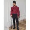 imageRuncati Mens Pirate Shirt Ruffle Victorian Renaissance Vampire Poet Puffy Shirts Gothic Steampunk Medieval CostumeBurgundy