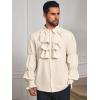 imageRuncati Mens Pirate Shirt Ruffle Victorian Renaissance Vampire Poet Puffy Shirts Gothic Steampunk Medieval CostumeLight Khaki