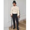 imageRuncati Mens Pirate Shirt Ruffle Victorian Renaissance Vampire Poet Puffy Shirts Gothic Steampunk Medieval CostumeLight Khaki