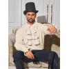 imageRuncati Mens Pirate Shirt Ruffle Victorian Renaissance Vampire Poet Puffy Shirts Gothic Steampunk Medieval CostumeLight Khaki