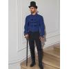 imageRuncati Mens Pirate Shirt Ruffle Victorian Renaissance Vampire Poet Puffy Shirts Gothic Steampunk Medieval CostumeNavy