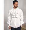 imageRuncati Mens Pirate Shirt Ruffle Victorian Renaissance Vampire Poet Puffy Shirts Gothic Steampunk Medieval CostumeWhite