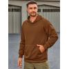 imageRuncati Mens Pullover Hoodies Long Sleeve Casual Lightweight Fashion Hooded Sweatshirt with Kanga PocketsBrown