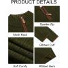 imageRuncati Mens QuarterZip Pullover Sweater Casual Mock Neck Knitted Winter Warm Ribbed Polo SweatersArmy Green