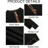 imageRuncati Mens QuarterZip Pullover Sweater Casual Mock Neck Knitted Winter Warm Ribbed Polo SweatersBlack