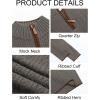 imageRuncati Mens QuarterZip Pullover Sweater Casual Mock Neck Knitted Winter Warm Ribbed Polo SweatersGray