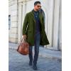 imageRuncati Mens Trench Coat Double Breasted Notched Collar Fleece Jacket Slim Fit Fall Winter Fuzzy Pea Coats Warm OvercoatArmy Green