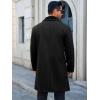 imageRuncati Mens Trench Coat Double Breasted Notched Collar Fleece Jacket Slim Fit Fall Winter Fuzzy Pea Coats Warm OvercoatBlack