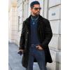 imageRuncati Mens Trench Coat Double Breasted Notched Collar Fleece Jacket Slim Fit Fall Winter Fuzzy Pea Coats Warm OvercoatBlack