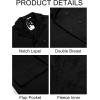 imageRuncati Mens Trench Coat Double Breasted Notched Collar Fleece Jacket Slim Fit Fall Winter Fuzzy Pea Coats Warm OvercoatBlack