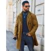 imageRuncati Mens Trench Coat Double Breasted Notched Collar Fleece Jacket Slim Fit Fall Winter Fuzzy Pea Coats Warm OvercoatBrown