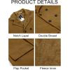 imageRuncati Mens Trench Coat Double Breasted Notched Collar Fleece Jacket Slim Fit Fall Winter Fuzzy Pea Coats Warm OvercoatBrown