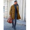 imageRuncati Mens Trench Coat Double Breasted Notched Collar Fleece Jacket Slim Fit Fall Winter Fuzzy Pea Coats Warm OvercoatBrown