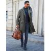 imageRuncati Mens Trench Coat Double Breasted Notched Collar Fleece Jacket Slim Fit Fall Winter Fuzzy Pea Coats Warm OvercoatDark Gray