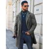 imageRuncati Mens Trench Coat Double Breasted Notched Collar Fleece Jacket Slim Fit Fall Winter Fuzzy Pea Coats Warm OvercoatDark Gray