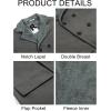 imageRuncati Mens Trench Coat Double Breasted Notched Collar Fleece Jacket Slim Fit Fall Winter Fuzzy Pea Coats Warm OvercoatDark Gray