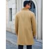 imageRuncati Mens Trench Coat Double Breasted Notched Collar Fleece Jacket Slim Fit Fall Winter Fuzzy Pea Coats Warm OvercoatKhaki