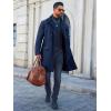 imageRuncati Mens Trench Coat Double Breasted Notched Collar Fleece Jacket Slim Fit Fall Winter Fuzzy Pea Coats Warm OvercoatNavy