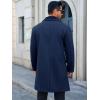 imageRuncati Mens Trench Coat Double Breasted Notched Collar Fleece Jacket Slim Fit Fall Winter Fuzzy Pea Coats Warm OvercoatNavy