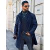 imageRuncati Mens Trench Coat Double Breasted Notched Collar Fleece Jacket Slim Fit Fall Winter Fuzzy Pea Coats Warm OvercoatNavy