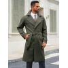 imageRuncati Mens Trench Coat Double Breasted Notched Lapel Casual Belted Windbreaker Fall Classic Long Jacket OvercoatArmy Green