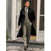 imageRuncati Mens Trench Coat Double Breasted Notched Lapel Casual Belted Windbreaker Fall Classic Long Jacket OvercoatBlack