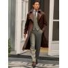 imageRuncati Mens Trench Coat Double Breasted Notched Lapel Casual Belted Windbreaker Fall Classic Long Jacket OvercoatBrown