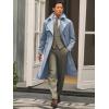imageRuncati Mens Trench Coat Double Breasted Notched Lapel Casual Belted Windbreaker Fall Classic Long Jacket OvercoatGrey
