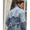 imageRuncati Mens Trench Coat Double Breasted Notched Lapel Casual Belted Windbreaker Fall Classic Long Jacket OvercoatGrey