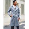 imageRuncati Mens Trench Coat Double Breasted Notched Lapel Casual Belted Windbreaker Fall Classic Long Jacket OvercoatGrey
