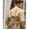imageRuncati Mens Trench Coat Double Breasted Notched Lapel Casual Belted Windbreaker Fall Classic Long Jacket OvercoatKhaki