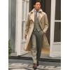 imageRuncati Mens Trench Coat Double Breasted Notched Lapel Casual Belted Windbreaker Fall Classic Long Jacket OvercoatKhaki