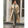 imageRuncati Mens Trench Coat Double Breasted Notched Lapel Casual Belted Windbreaker Fall Classic Long Jacket OvercoatLight Khaki