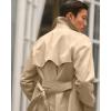 imageRuncati Mens Trench Coat Double Breasted Notched Lapel Casual Belted Windbreaker Fall Classic Long Jacket OvercoatLight Khaki