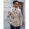 imageRuncati Mens Trench Coat Double Breasted Notched Lapel Jacket Casual Belted Windbreaker OvercoatApricot
