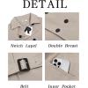 imageRuncati Mens Trench Coat Double Breasted Notched Lapel Jacket Casual Belted Windbreaker OvercoatApricot