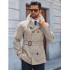 imageRuncati Mens Trench Coat Double Breasted Notched Lapel Jacket Casual Belted Windbreaker OvercoatApricot