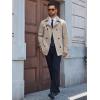 imageRuncati Mens Trench Coat Double Breasted Notched Lapel Jacket Casual Belted Windbreaker OvercoatApricot