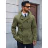 imageRuncati Mens Trench Coat Double Breasted Notched Lapel Jacket Casual Belted Windbreaker OvercoatArmy Green