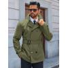 imageRuncati Mens Trench Coat Double Breasted Notched Lapel Jacket Casual Belted Windbreaker OvercoatArmy Green
