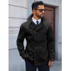 imageRuncati Mens Trench Coat Double Breasted Notched Lapel Jacket Casual Belted Windbreaker OvercoatBlack