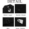 imageRuncati Mens Trench Coat Double Breasted Notched Lapel Jacket Casual Belted Windbreaker OvercoatBlack