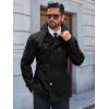 imageRuncati Mens Trench Coat Double Breasted Notched Lapel Jacket Casual Belted Windbreaker OvercoatBlack