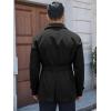 imageRuncati Mens Trench Coat Double Breasted Notched Lapel Jacket Casual Belted Windbreaker OvercoatBlack