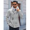 imageRuncati Mens Trench Coat Double Breasted Notched Lapel Jacket Casual Belted Windbreaker OvercoatLight Grey