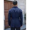 imageRuncati Mens Trench Coat Double Breasted Notched Lapel Jacket Casual Belted Windbreaker OvercoatNavy