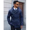 imageRuncati Mens Trench Coat Double Breasted Notched Lapel Jacket Casual Belted Windbreaker OvercoatNavy