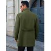 imageRuncati Mens Trench Coat Double Breasted Stand Collar Pea Coat Casual Fall Winter Warm Mid Long OvercoatArmy Green